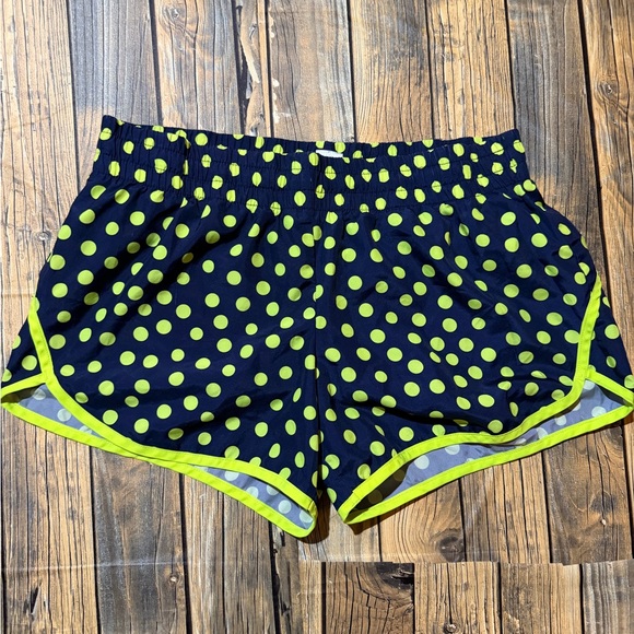 Danskin Navy and Lime Polka Dot Athletic Shorts - Picture 5 of 6